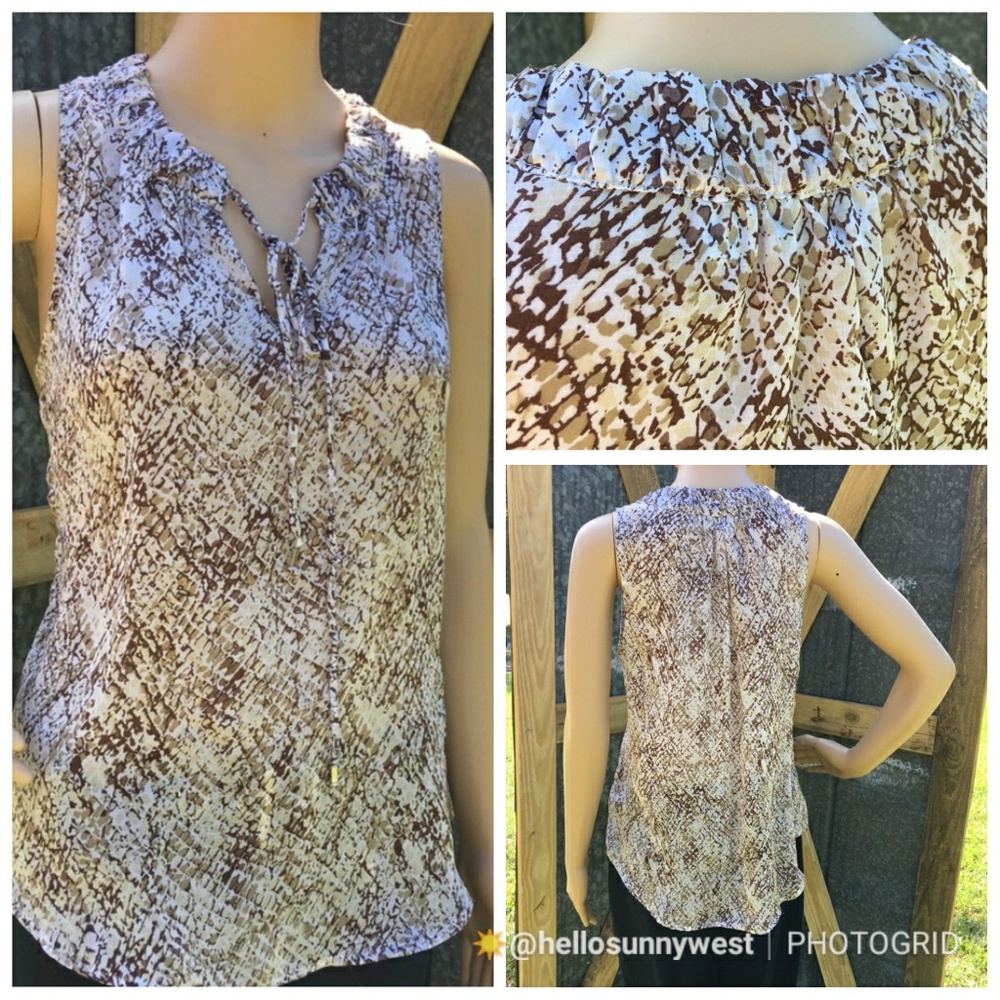 New York & Company S Snake Print Sleeveless Top